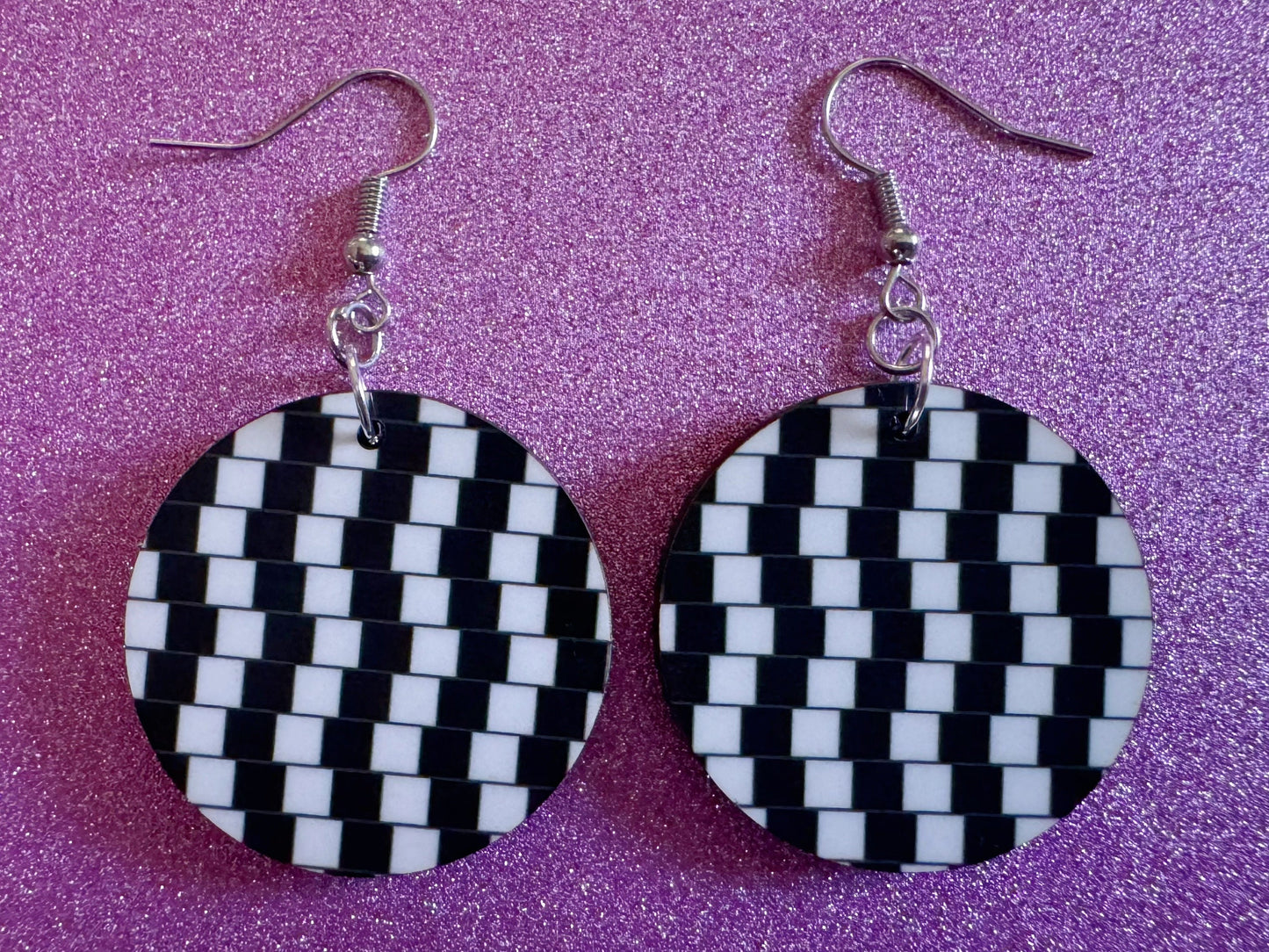 Optical Illusion Earrings: Sublimated Optical Illusions, Unique Earrings, Quirky Jewelry, Hypnotic, Hypnotize, Best Gifts for Her/Him/Them