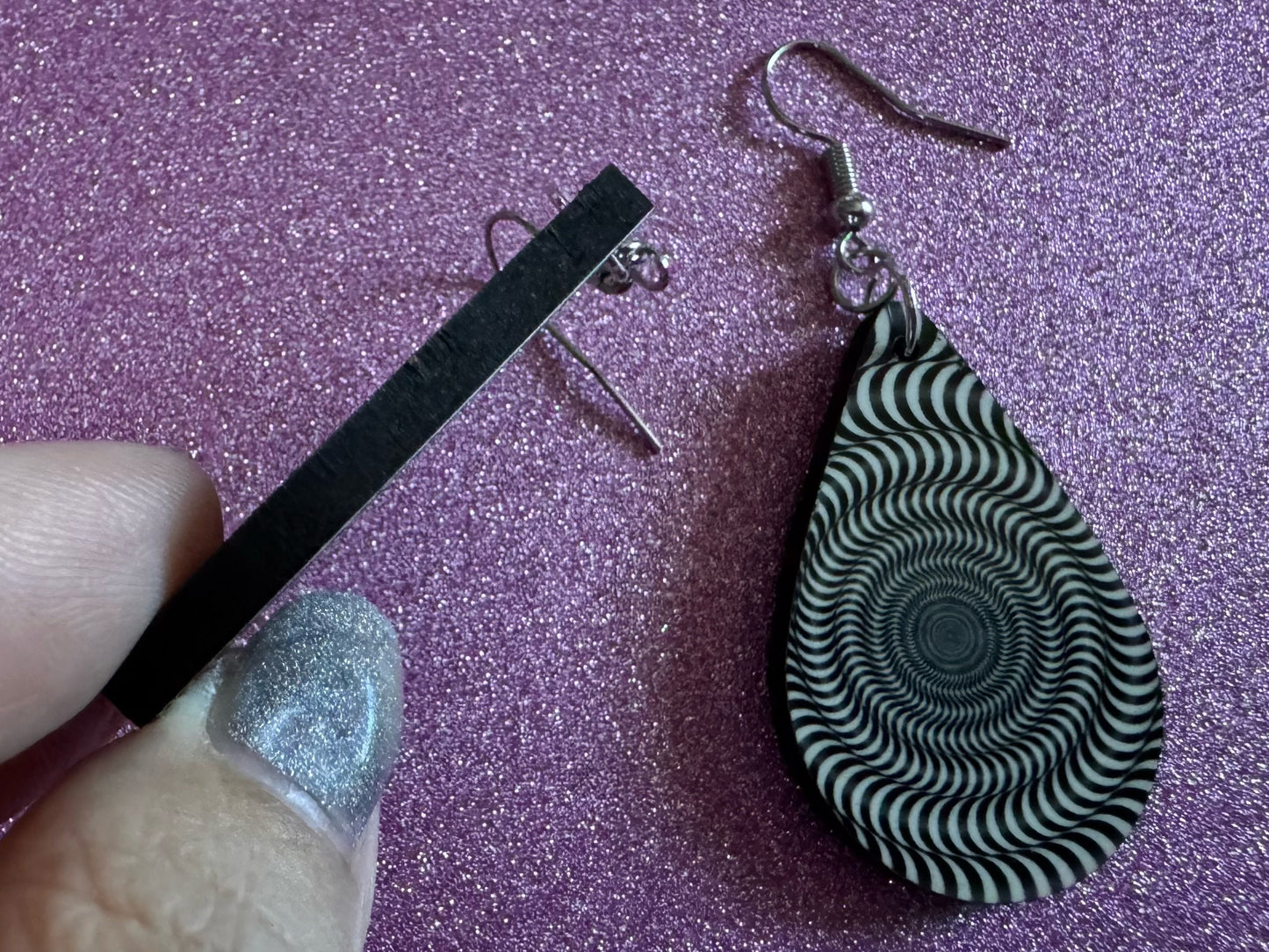 Optical Illusion Earrings: Sublimated Optical Illusions, Unique Earrings, Quirky Jewelry, Hypnotic, Hypnotize, Best Gifts for Her/Him/Them