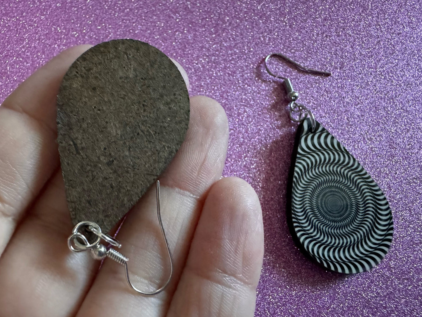 Optical Illusion Earrings: Sublimated Optical Illusions, Unique Earrings, Quirky Jewelry, Hypnotic, Hypnotize, Best Gifts for Her/Him/Them