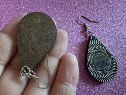 Optical Illusion Earrings: Sublimated Optical Illusions, Unique Earrings, Quirky Jewelry, Hypnotic, Hypnotize, Best Gifts for Her/Him/Them