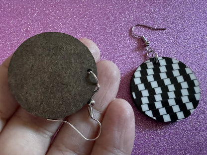 Optical Illusion Earrings: Sublimated Optical Illusions, Unique Earrings, Quirky Jewelry, Hypnotic, Hypnotize, Best Gifts for Her/Him/Them