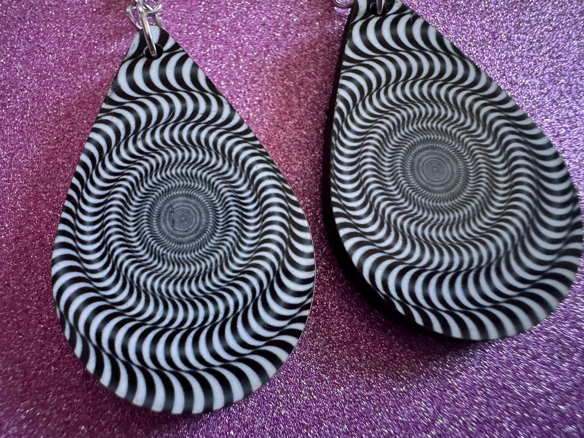 Optical Illusion Earrings: Sublimated Optical Illusions, Unique Earrings, Quirky Jewelry, Hypnotic, Hypnotize, Best Gifts for Her/Him/Them