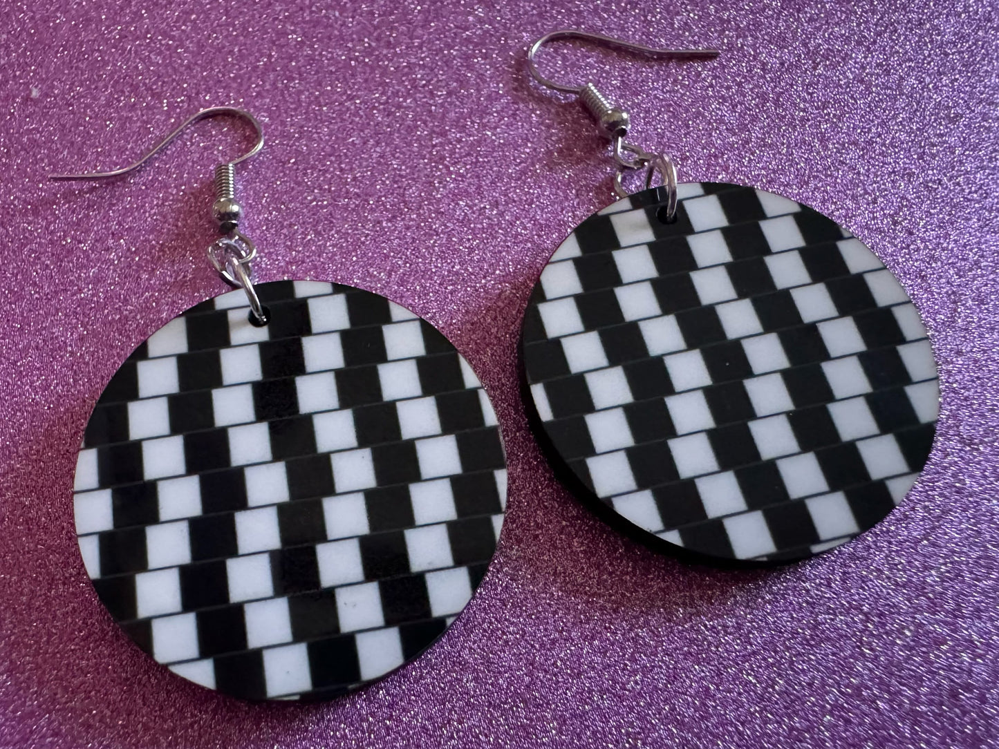 Optical Illusion Earrings: Sublimated Optical Illusions, Unique Earrings, Quirky Jewelry, Hypnotic, Hypnotize, Best Gifts for Her/Him/Them
