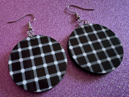 Optical Illusion Earrings: Sublimated Optical Illusions, Unique Earrings, Quirky Jewelry, Hypnotic, Hypnotize, Best Gifts for Her/Him/Them
