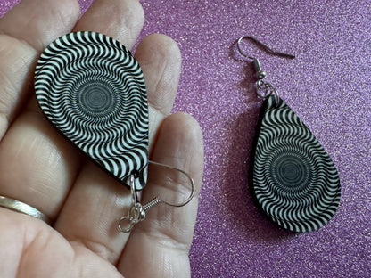 Optical Illusion Earrings: Sublimated Optical Illusions, Unique Earrings, Quirky Jewelry, Hypnotic, Hypnotize, Best Gifts for Her/Him/Them