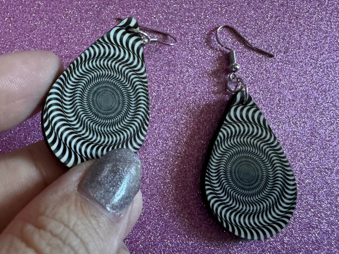 Optical Illusion Earrings: Sublimated Optical Illusions, Unique Earrings, Quirky Jewelry, Hypnotic, Hypnotize, Best Gifts for Her/Him/Them