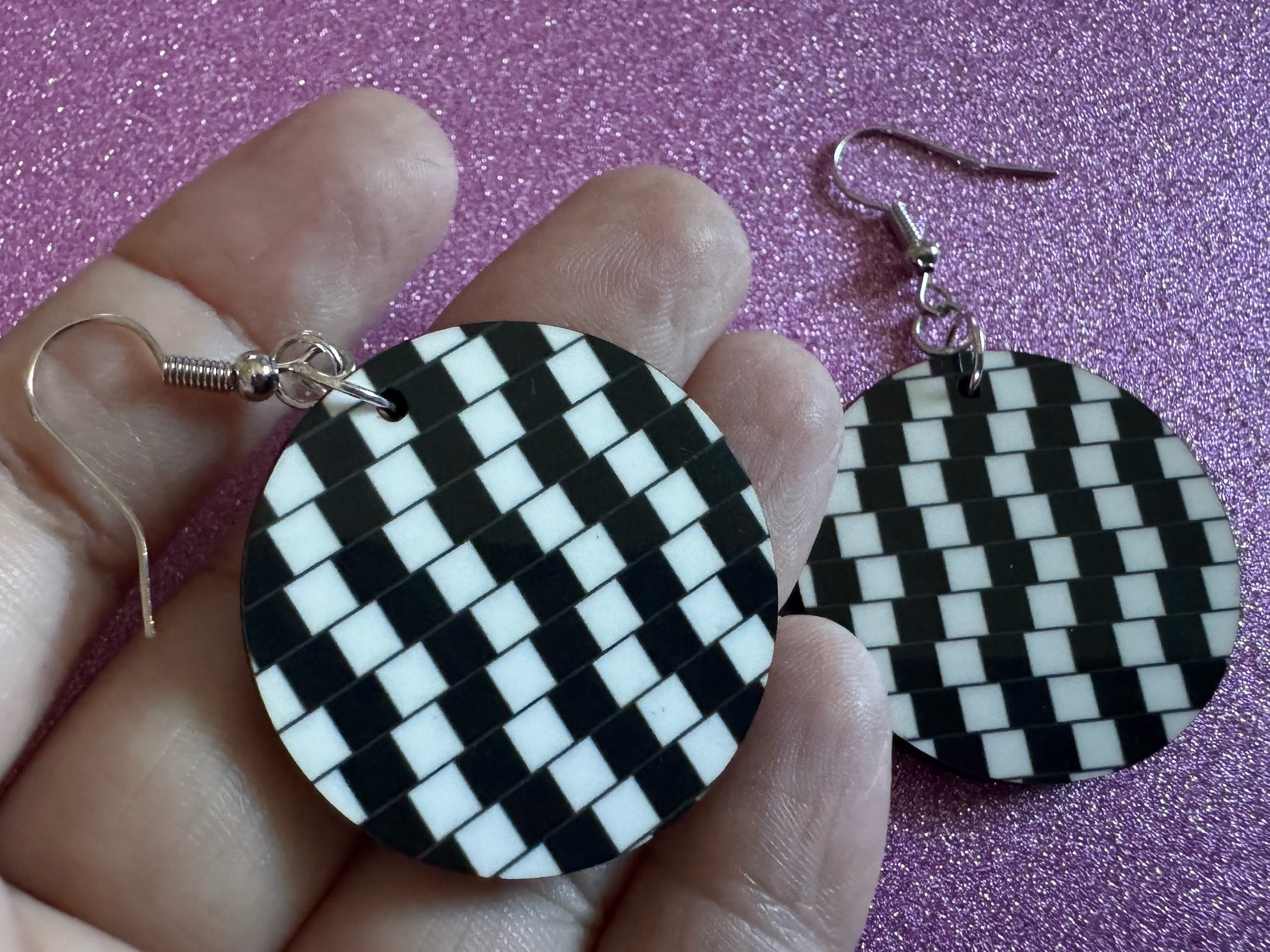 Optical Illusion Earrings: Sublimated Optical Illusions, Unique Earrings, Quirky Jewelry, Hypnotic, Hypnotize, Best Gifts for Her/Him/Them