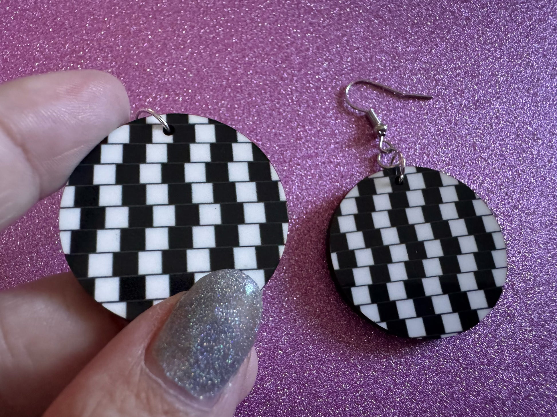 Optical Illusion Earrings: Sublimated Optical Illusions, Unique Earrings, Quirky Jewelry, Hypnotic, Hypnotize, Best Gifts for Her/Him/Them
