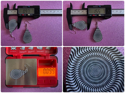 Optical Illusion Earrings: Sublimated Optical Illusions, Unique Earrings, Quirky Jewelry, Hypnotic, Hypnotize, Best Gifts for Her/Him/Them