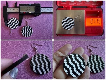 Optical Illusion Earrings: Sublimated Optical Illusions, Unique Earrings, Quirky Jewelry, Hypnotic, Hypnotize, Best Gifts for Her/Him/Them