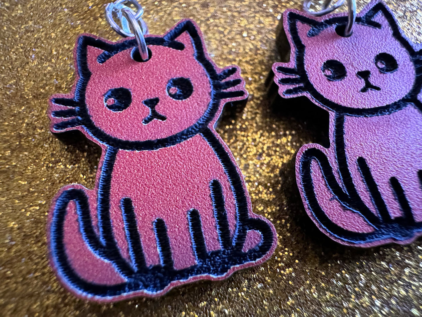 Orange Cat Earrings: Laser Cut Acrylic Cats, Kitty, Kitten, Pussy Cat, Animal, Feline, Black Cat, White Cat, Best Gifts for Her/Him/Them
