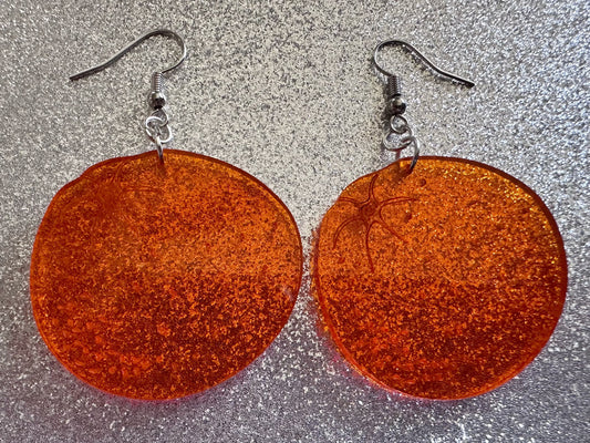 Orange Earrings: Laser Cut Acrylic Oranges, Fruit, Citrus, Mandarin, Food Earrings, Orange Slices, Orange Tree, Best Gifts for Her/Him/Them