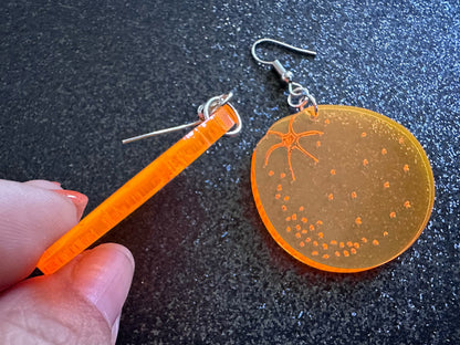 Orange Earrings: Laser Cut Acrylic Oranges, Fruit, Citrus, Mandarin, Food Earrings, Orange Slices, Orange Tree, Best Gifts for Her/Him/Them