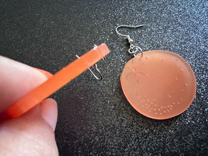 Orange Earrings: Laser Cut Acrylic Oranges, Fruit, Citrus, Mandarin, Food Earrings, Orange Slices, Orange Tree, Best Gifts for Her/Him/Them
