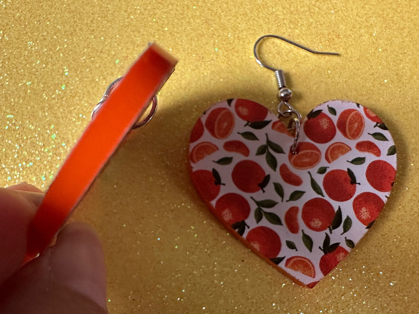 Orange Earrings: Laser Cut Acrylic Oranges, Fruit, Citrus, Mandarin, Food Earrings, Orange Slices, Orange Tree, Best Gifts for Her/Him/Them