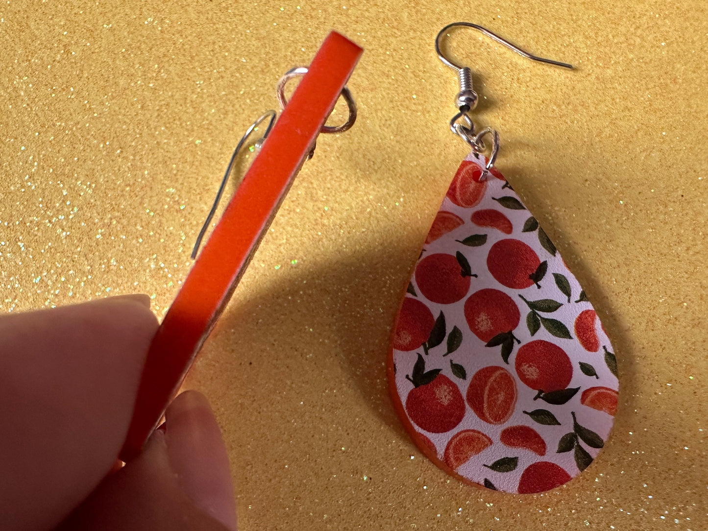 Orange Earrings: Laser Cut Acrylic Oranges, Fruit, Citrus, Mandarin, Food Earrings, Orange Slices, Orange Tree, Best Gifts for Her/Him/Them