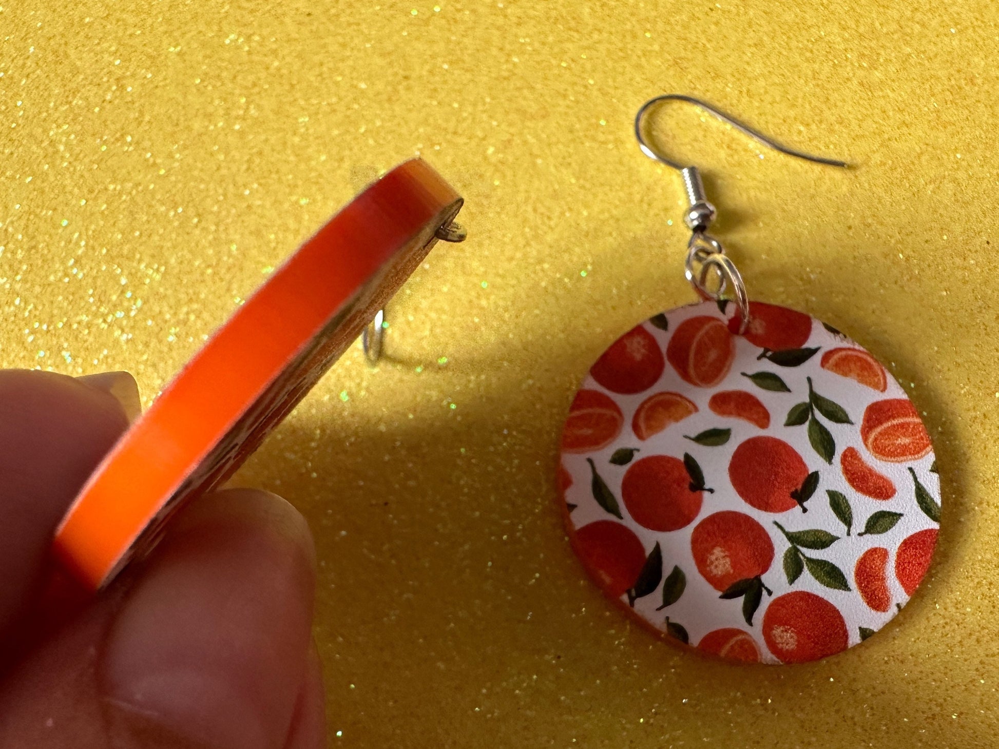 Orange Earrings: Laser Cut Acrylic Oranges, Fruit, Citrus, Mandarin, Food Earrings, Orange Slices, Orange Tree, Best Gifts for Her/Him/Them