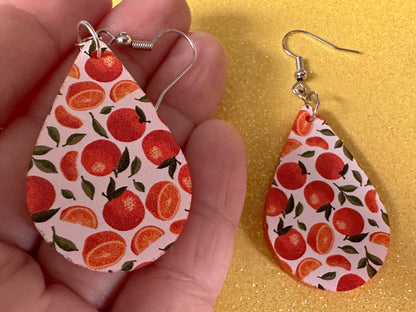Orange Earrings: Laser Cut Acrylic Oranges, Fruit, Citrus, Mandarin, Food Earrings, Orange Slices, Orange Tree, Best Gifts for Her/Him/Them