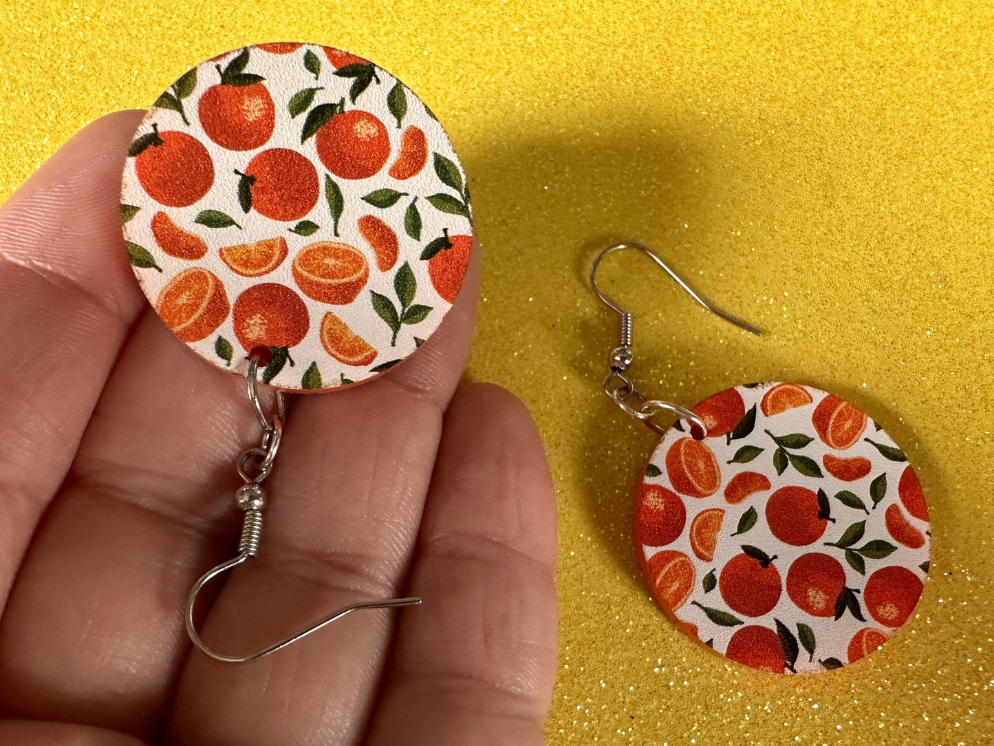 Orange Earrings: Laser Cut Acrylic Oranges, Fruit, Citrus, Mandarin, Food Earrings, Orange Slices, Orange Tree, Best Gifts for Her/Him/Them