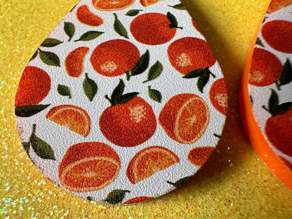 Orange Earrings: Laser Cut Acrylic Oranges, Fruit, Citrus, Mandarin, Food Earrings, Orange Slices, Orange Tree, Best Gifts for Her/Him/Them