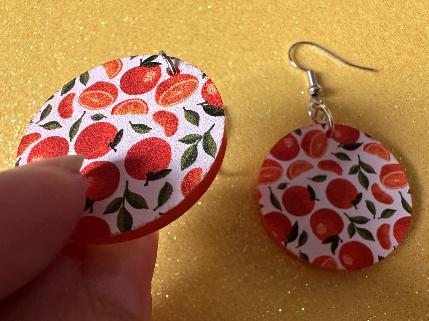 Orange Earrings: Laser Cut Acrylic Oranges, Fruit, Citrus, Mandarin, Food Earrings, Orange Slices, Orange Tree, Best Gifts for Her/Him/Them