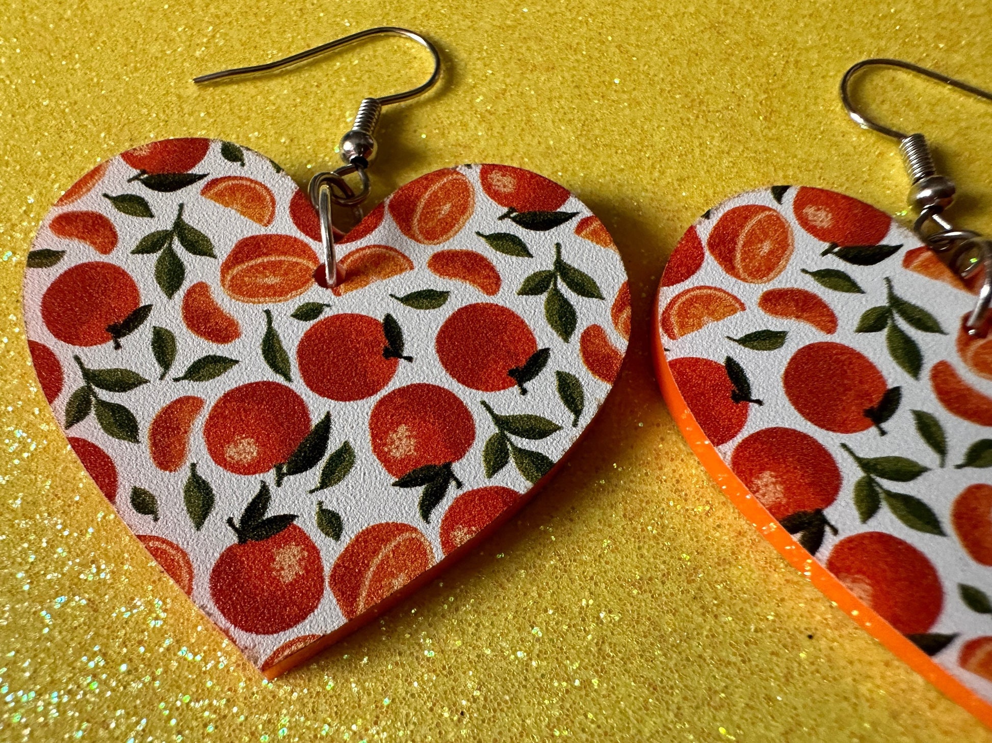 Orange Earrings: Laser Cut Acrylic Oranges, Fruit, Citrus, Mandarin, Food Earrings, Orange Slices, Orange Tree, Best Gifts for Her/Him/Them