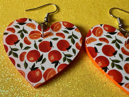 Orange Earrings: Laser Cut Acrylic Oranges, Fruit, Citrus, Mandarin, Food Earrings, Orange Slices, Orange Tree, Best Gifts for Her/Him/Them