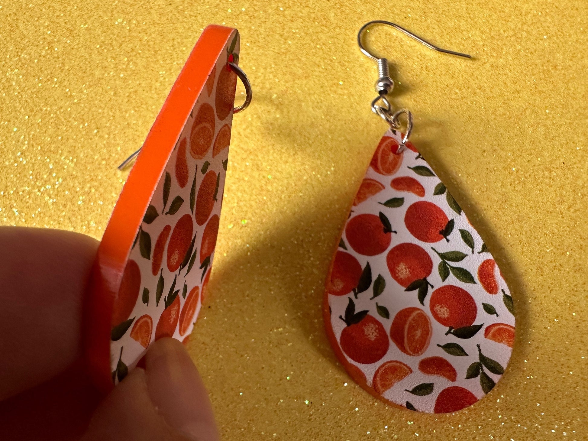 Orange Earrings: Laser Cut Acrylic Oranges, Fruit, Citrus, Mandarin, Food Earrings, Orange Slices, Orange Tree, Best Gifts for Her/Him/Them