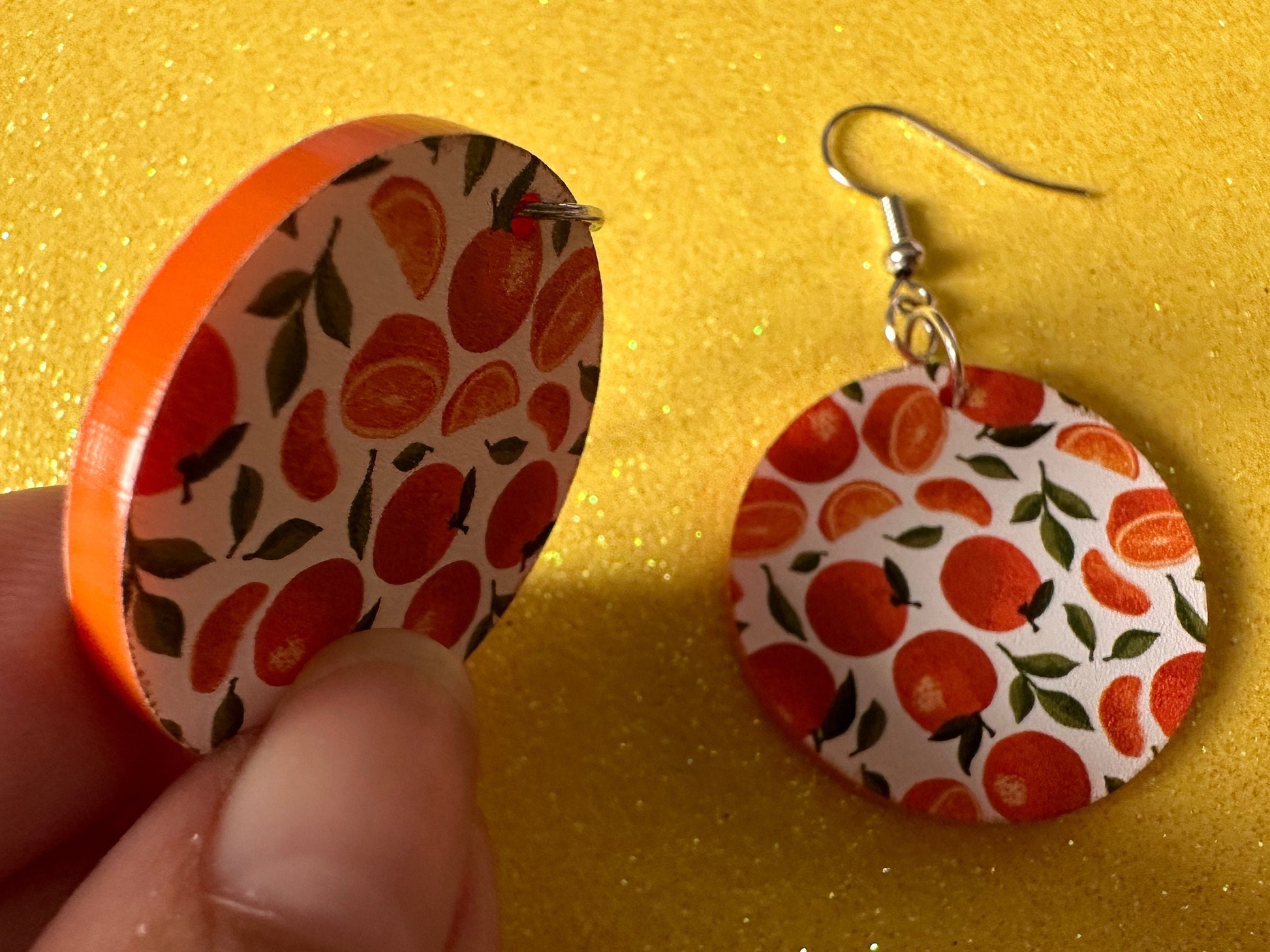 Orange Earrings: Laser Cut Acrylic Oranges, Fruit, Citrus, Mandarin, Food Earrings, Orange Slices, Orange Tree, Best Gifts for Her/Him/Them