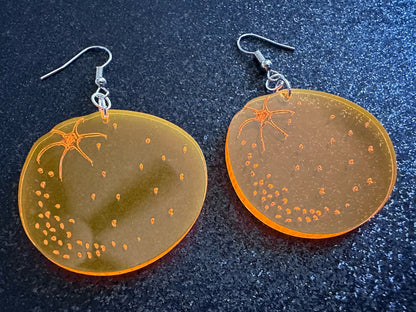 Orange Earrings: Laser Cut Acrylic Oranges, Fruit, Citrus, Mandarin, Food Earrings, Orange Slices, Orange Tree, Best Gifts for Her/Him/Them