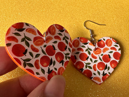 Orange Earrings: Laser Cut Acrylic Oranges, Fruit, Citrus, Mandarin, Food Earrings, Orange Slices, Orange Tree, Best Gifts for Her/Him/Them