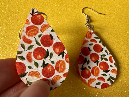 Orange Earrings: Laser Cut Acrylic Oranges, Fruit, Citrus, Mandarin, Food Earrings, Orange Slices, Orange Tree, Best Gifts for Her/Him/Them