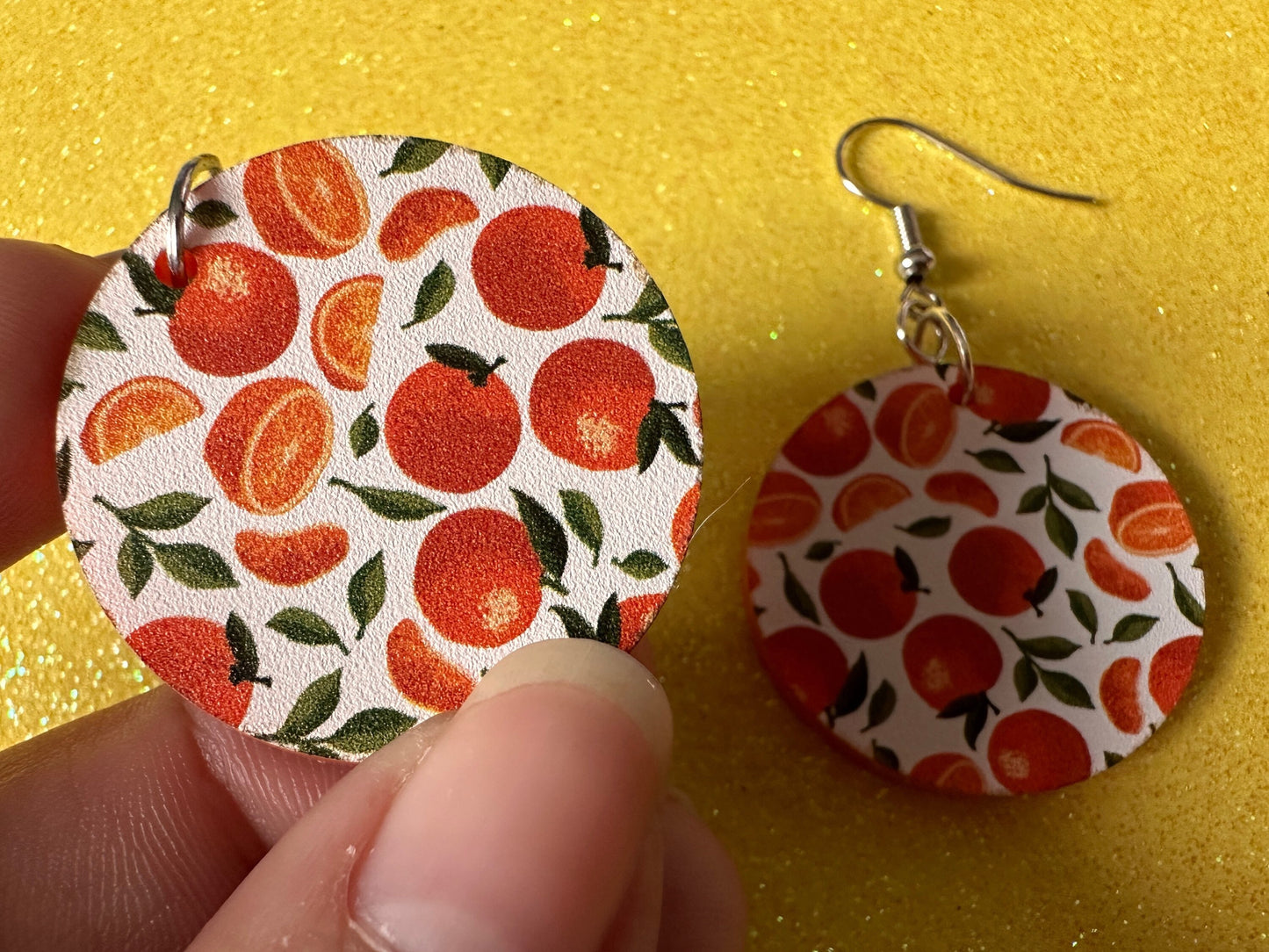 Orange Earrings: Laser Cut Acrylic Oranges, Fruit, Citrus, Mandarin, Food Earrings, Orange Slices, Orange Tree, Best Gifts for Her/Him/Them