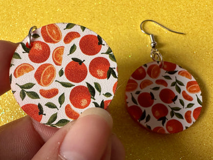Orange Earrings: Laser Cut Acrylic Oranges, Fruit, Citrus, Mandarin, Food Earrings, Orange Slices, Orange Tree, Best Gifts for Her/Him/Them