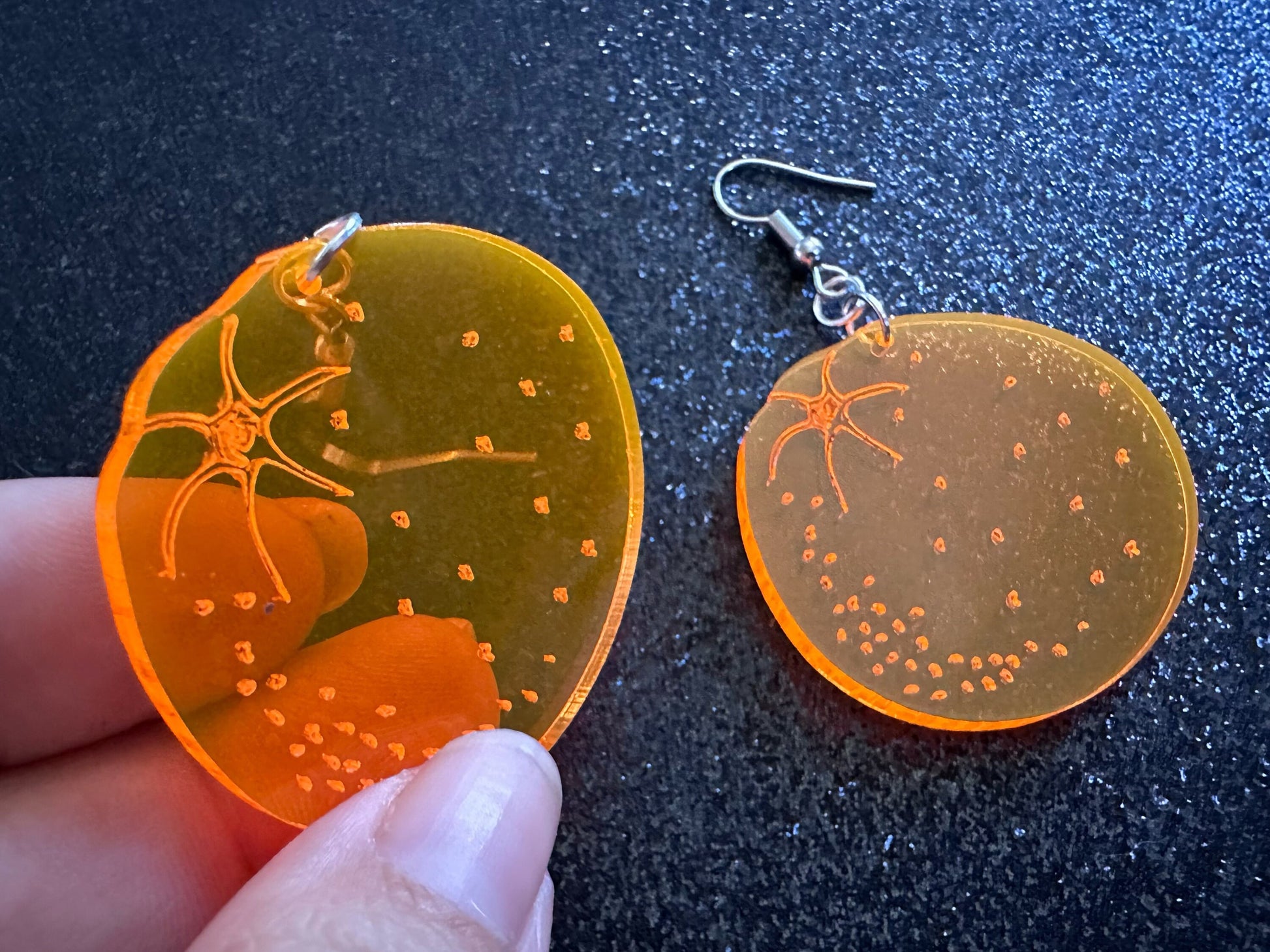 Orange Earrings: Laser Cut Acrylic Oranges, Fruit, Citrus, Mandarin, Food Earrings, Orange Slices, Orange Tree, Best Gifts for Her/Him/Them