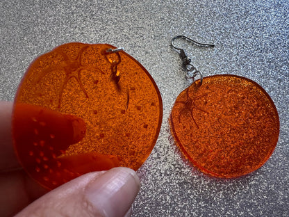 Orange Earrings: Laser Cut Acrylic Oranges, Fruit, Citrus, Mandarin, Food Earrings, Orange Slices, Orange Tree, Best Gifts for Her/Him/Them