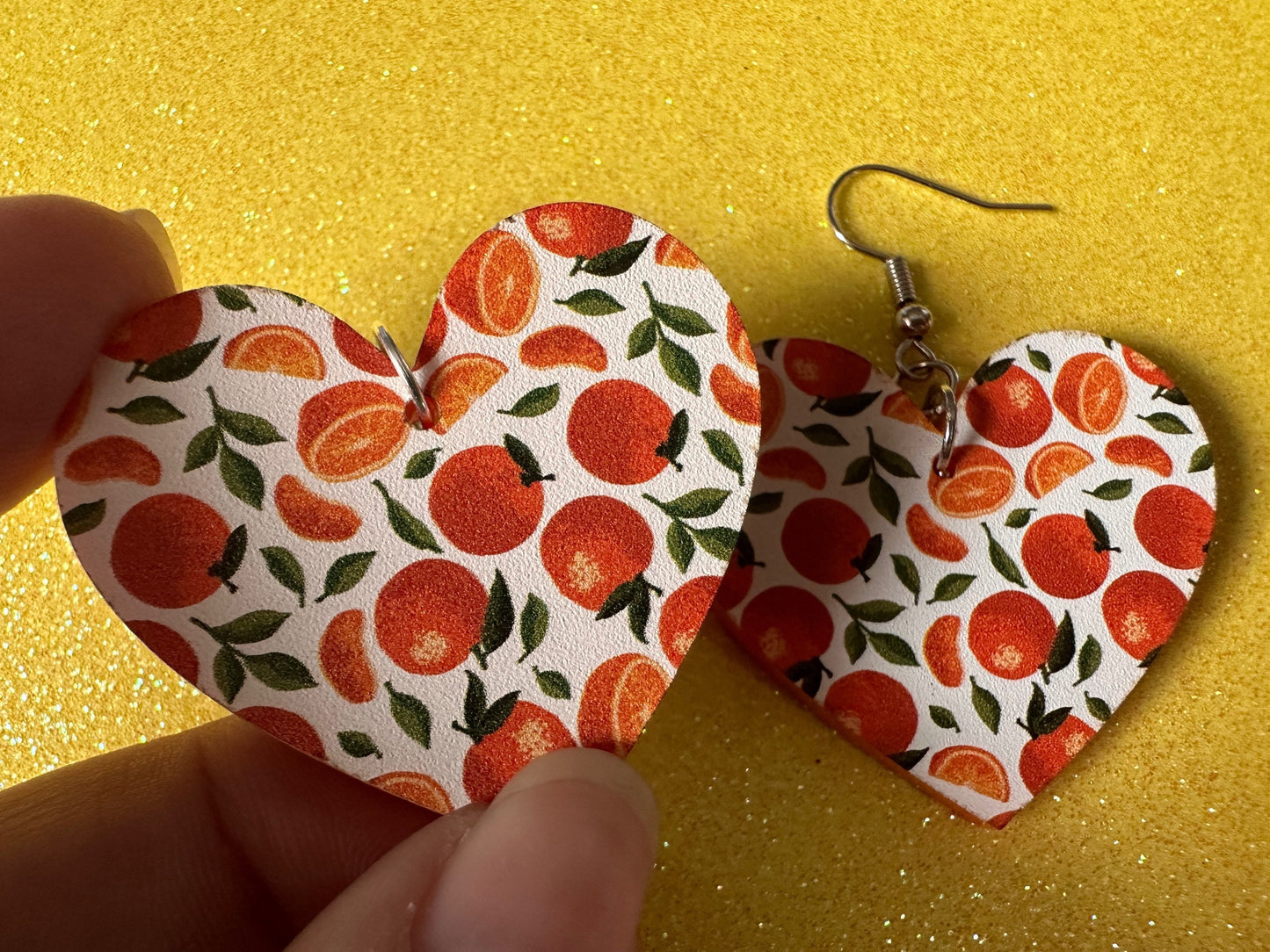 Orange Earrings: Laser Cut Acrylic Oranges, Fruit, Citrus, Mandarin, Food Earrings, Orange Slices, Orange Tree, Best Gifts for Her/Him/Them
