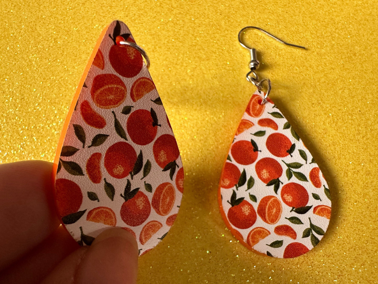 Orange Earrings: Laser Cut Acrylic Oranges, Fruit, Citrus, Mandarin, Food Earrings, Orange Slices, Orange Tree, Best Gifts for Her/Him/Them