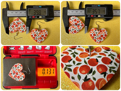 Orange Earrings: Laser Cut Acrylic Oranges, Fruit, Citrus, Mandarin, Food Earrings, Orange Slices, Orange Tree, Best Gifts for Her/Him/Them