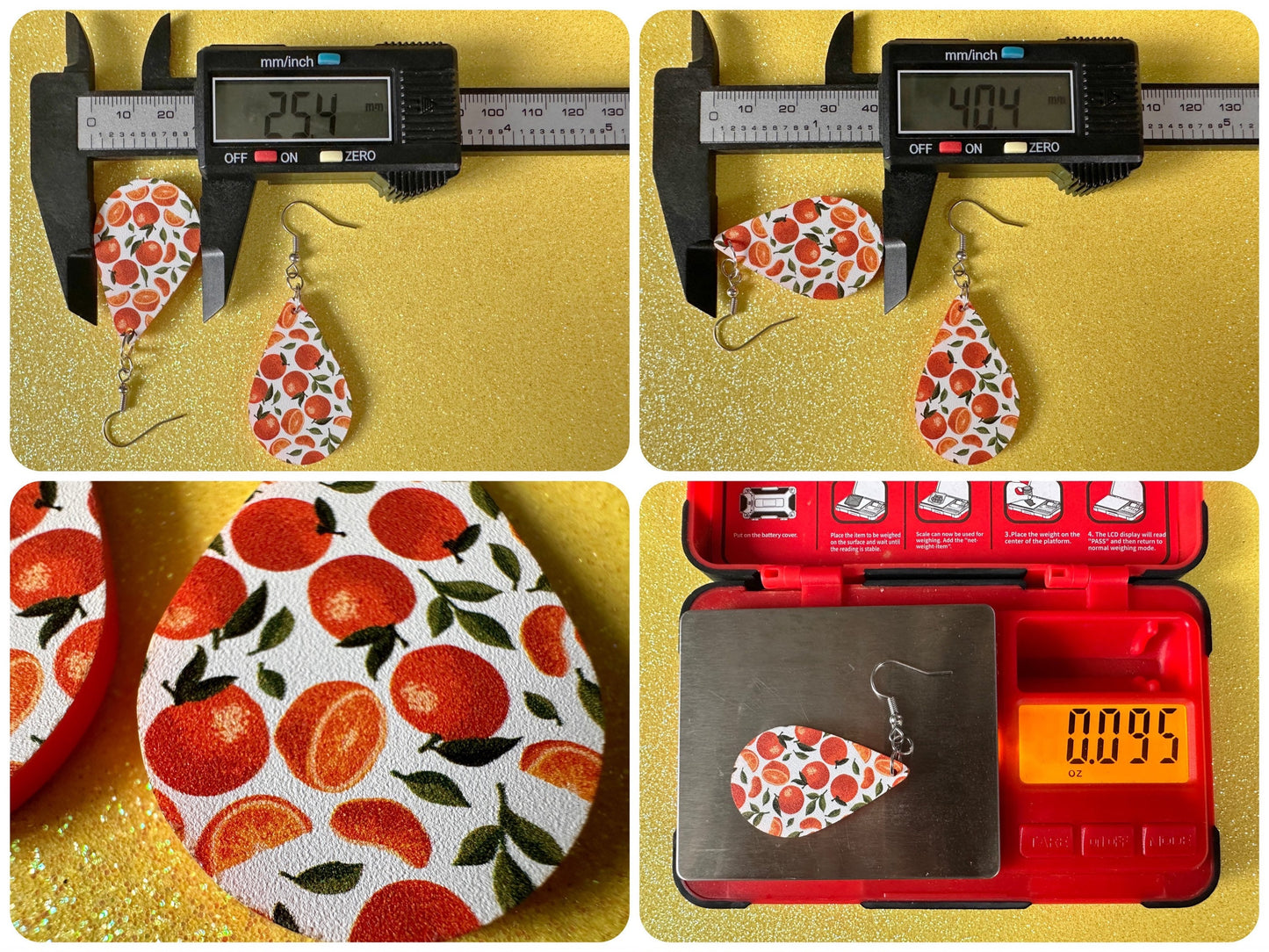 Orange Earrings: Laser Cut Acrylic Oranges, Fruit, Citrus, Mandarin, Food Earrings, Orange Slices, Orange Tree, Best Gifts for Her/Him/Them