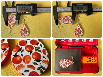 Orange Earrings: Laser Cut Acrylic Oranges, Fruit, Citrus, Mandarin, Food Earrings, Orange Slices, Orange Tree, Best Gifts for Her/Him/Them