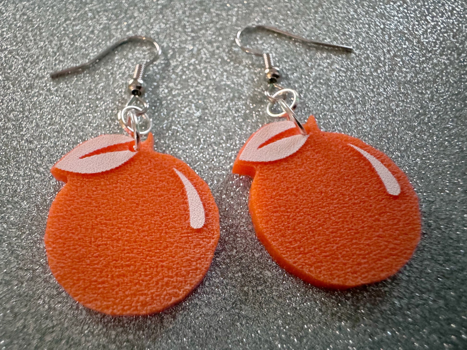 Orange Earrings: Laser Cut Acrylic Oranges, Fruit, Citrus, Oranges, Food Earrings, Sliced Oranges, Best Gifts for Her/Him/Them
