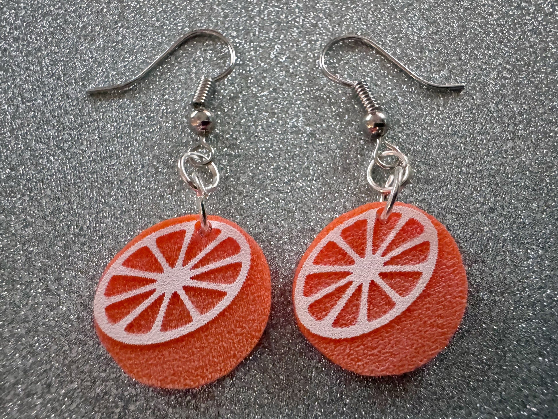 Orange Earrings: Laser Cut Acrylic Oranges, Fruit, Citrus, Oranges, Food Earrings, Sliced Oranges, Best Gifts for Her/Him/Them