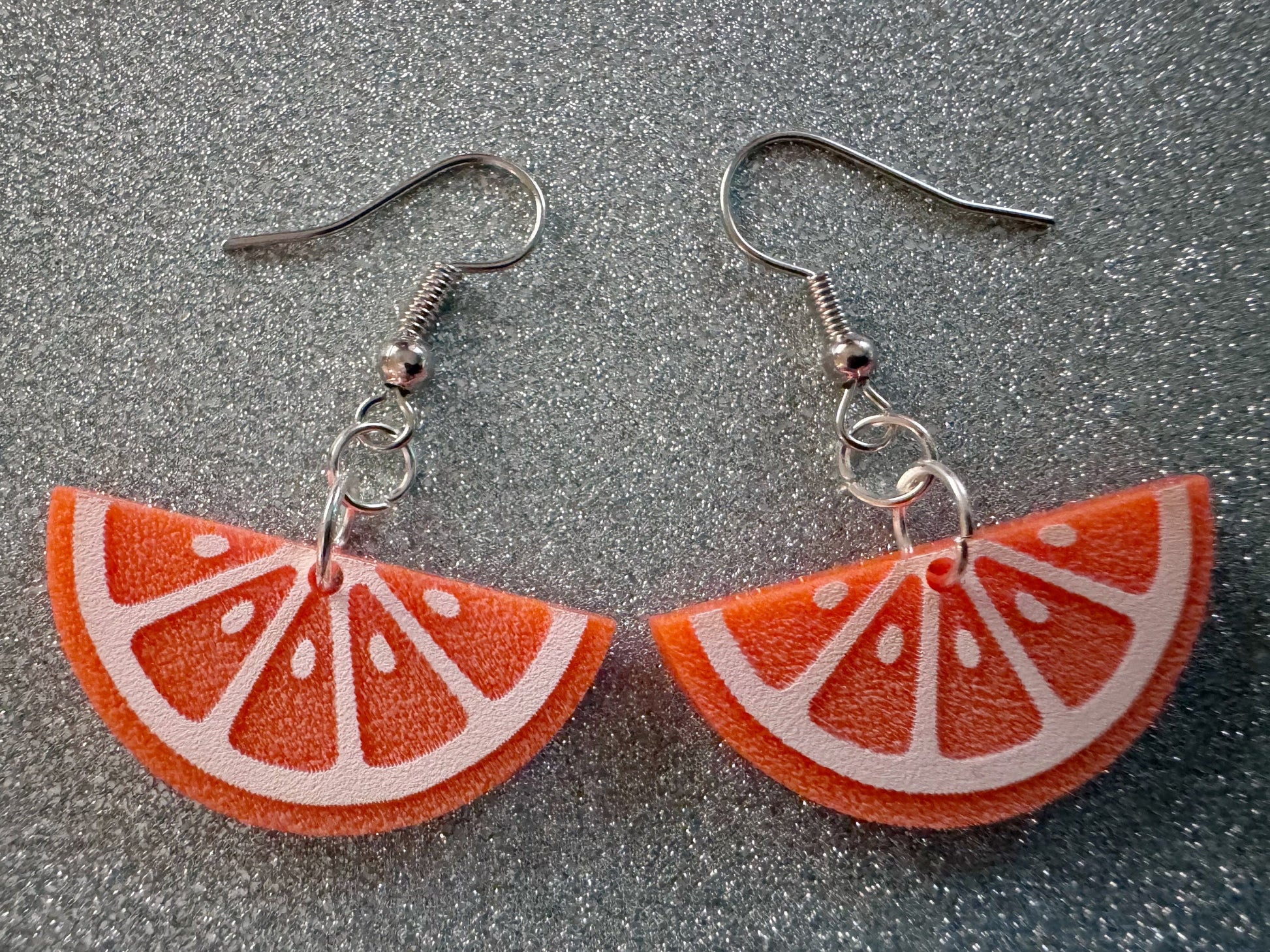 Orange Earrings: Laser Cut Acrylic Oranges, Fruit, Citrus, Oranges, Food Earrings, Sliced Oranges, Best Gifts for Her/Him/Them