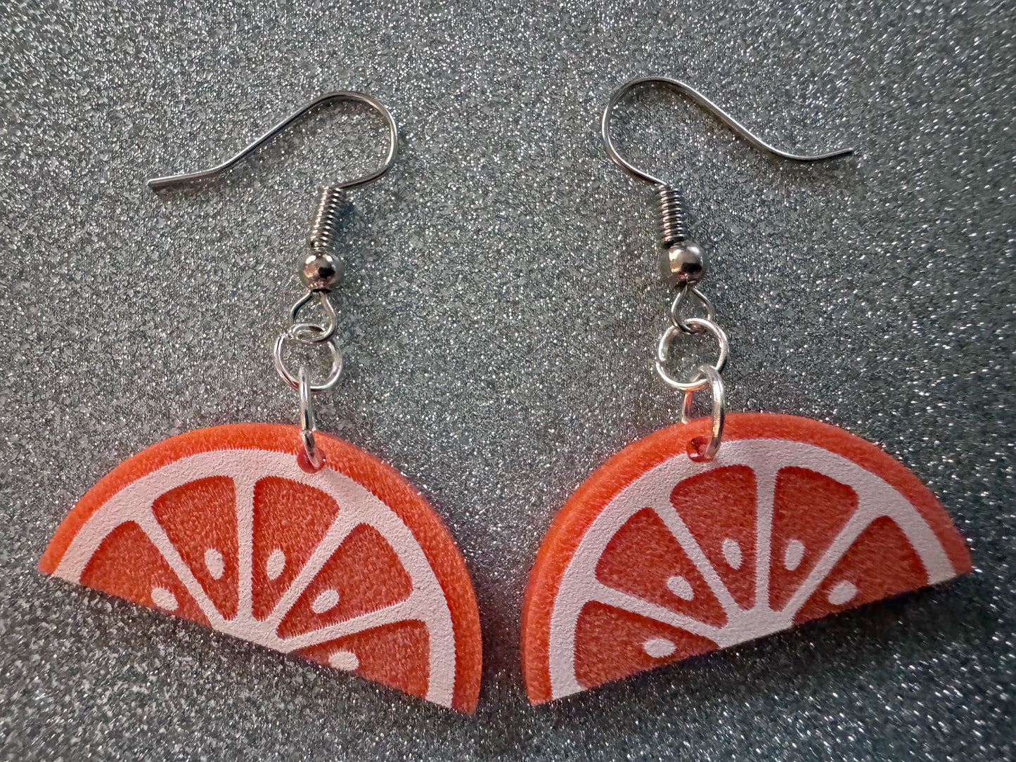 Orange Earrings: Laser Cut Acrylic Oranges, Fruit, Citrus, Oranges, Food Earrings, Sliced Oranges, Best Gifts for Her/Him/Them