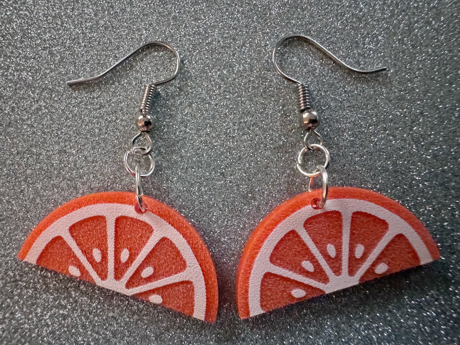 Orange Earrings: Laser Cut Acrylic Oranges, Fruit, Citrus, Oranges, Food Earrings, Sliced Oranges, Best Gifts for Her/Him/Them