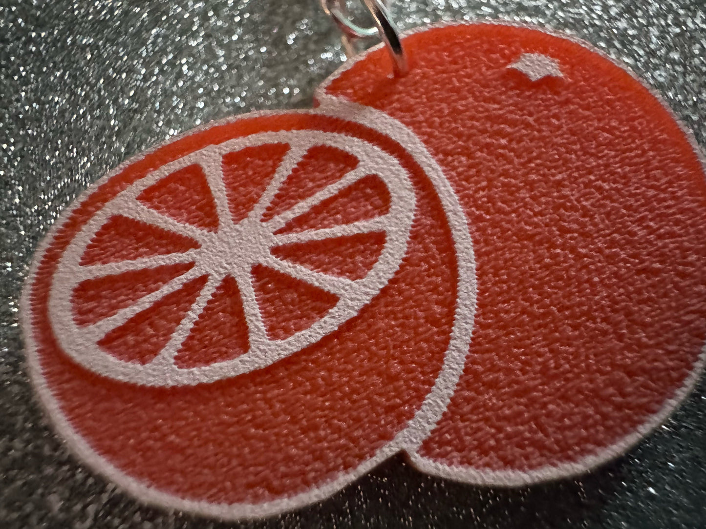 Orange Earrings: Laser Cut Acrylic Oranges, Fruit, Citrus, Oranges, Food Earrings, Sliced Oranges, Best Gifts for Her/Him/Them