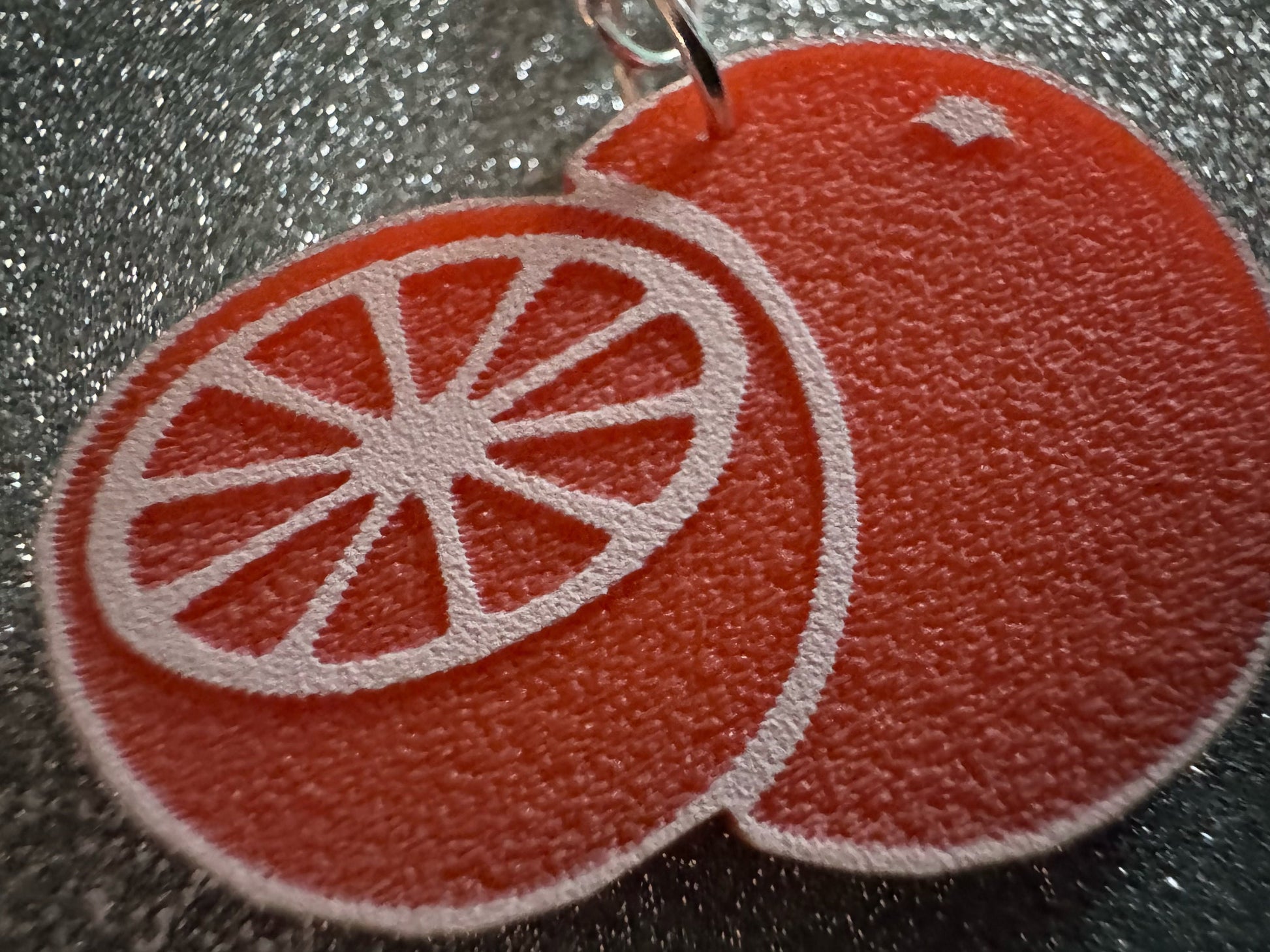 Orange Earrings: Laser Cut Acrylic Oranges, Fruit, Citrus, Oranges, Food Earrings, Sliced Oranges, Best Gifts for Her/Him/Them