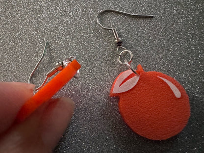 Orange Earrings: Laser Cut Acrylic Oranges, Fruit, Citrus, Oranges, Food Earrings, Sliced Oranges, Best Gifts for Her/Him/Them