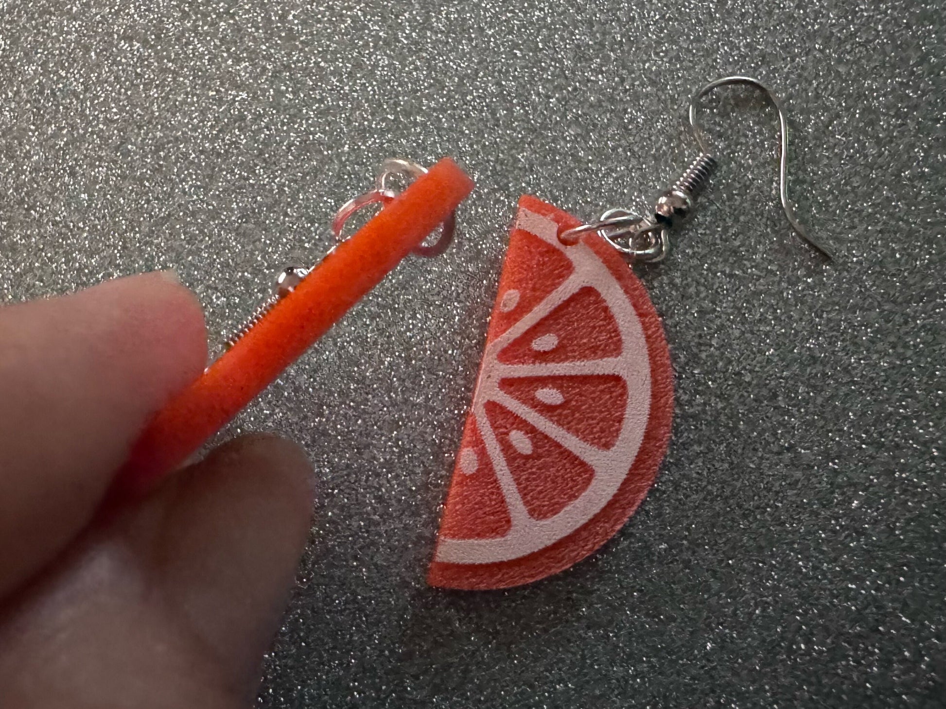 Orange Earrings: Laser Cut Acrylic Oranges, Fruit, Citrus, Oranges, Food Earrings, Sliced Oranges, Best Gifts for Her/Him/Them